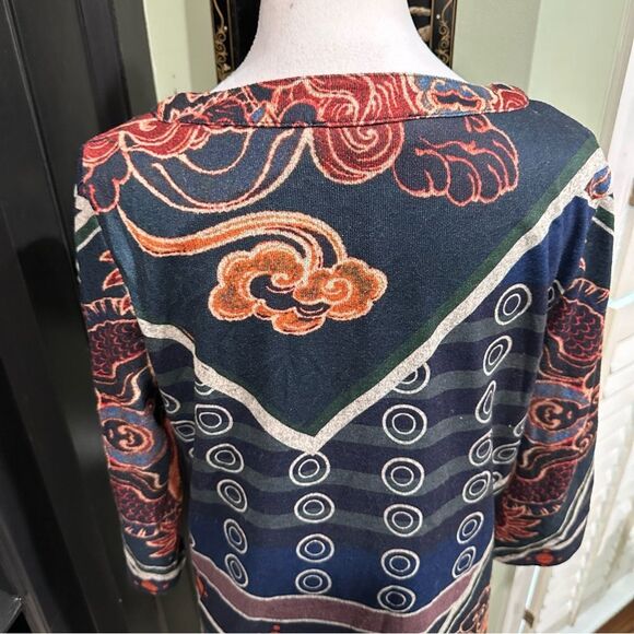 LULU H Paris Boho Floral pattern Sweater Dress Size Large - Picture 10 of 13